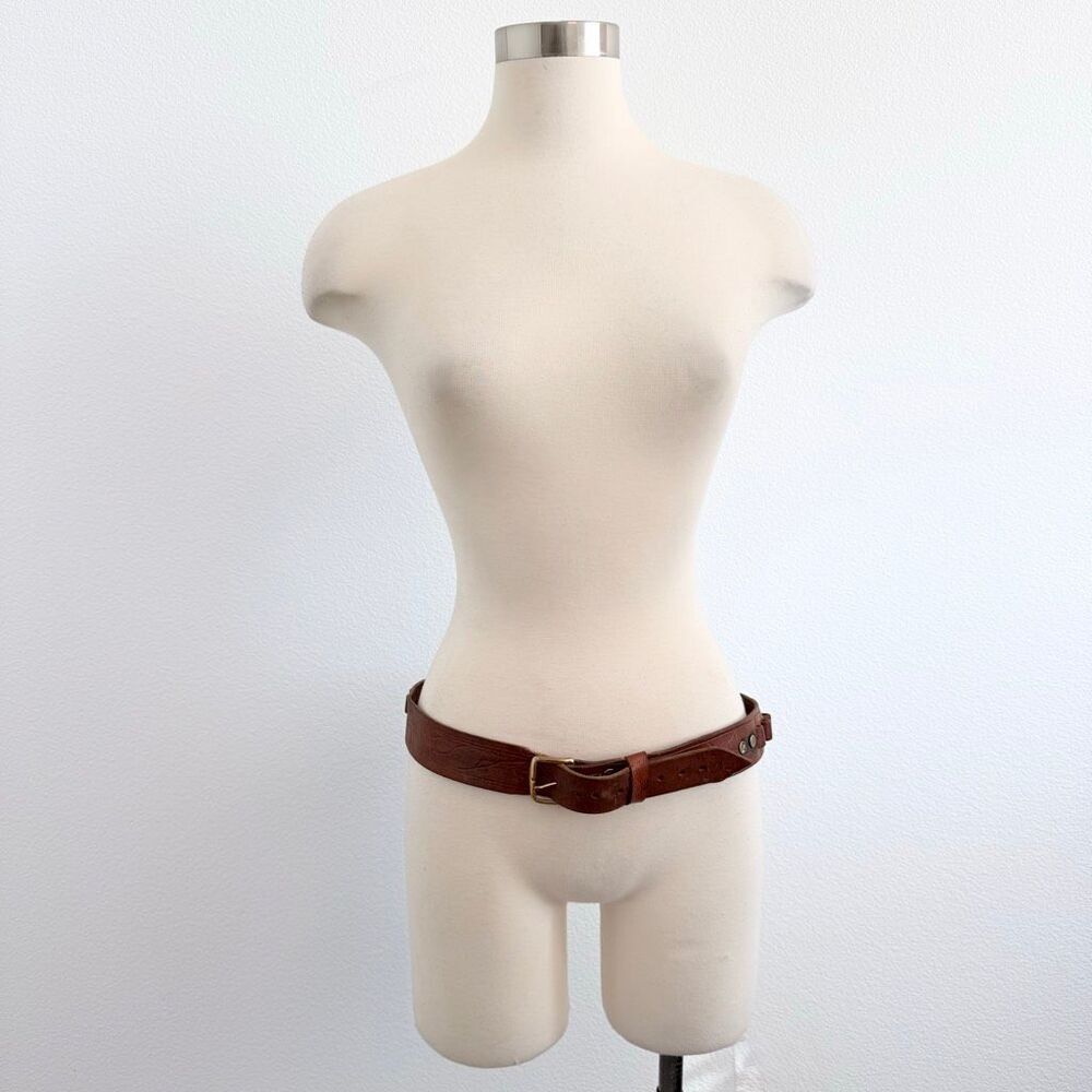 Vintage Brown Leather Bullet Circle Western Cowboy Belt 33”-36” Leather Southwes
